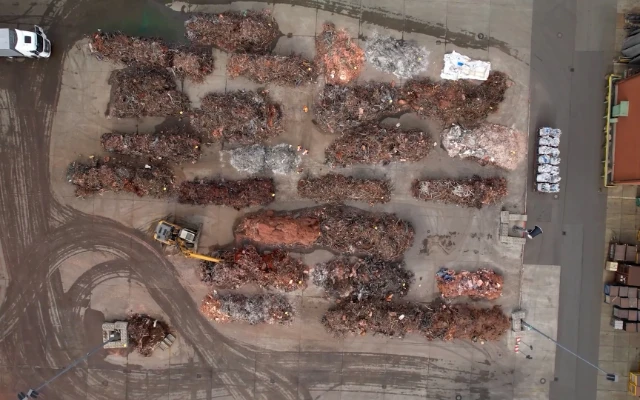 Recycling centre aerial view